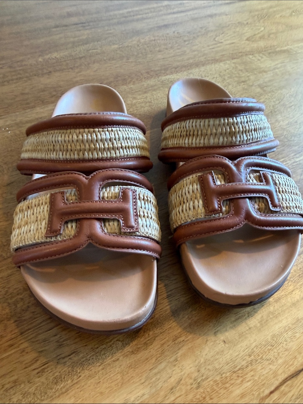 Sam Edelman Tan Brown Woven Slide Sandals